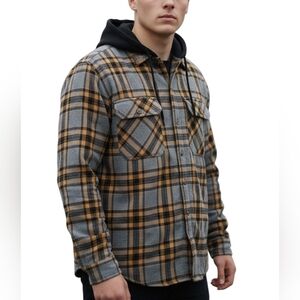 Legendary Outfitters Plaid Hoodie Shacket Multicolor Mens Medium New